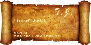 Tinhof Judit névjegykártya